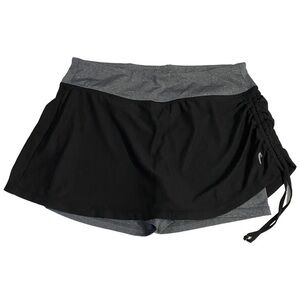 Head Skort Gray Shorts Black Skirt Tie Detail Stretchy Wide Waistband Large L